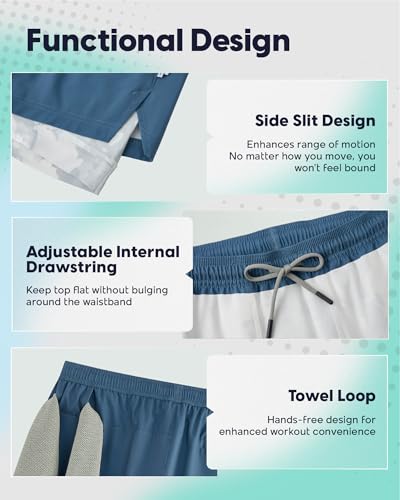 Image of maamgic Mens Workout Shorts 2 in 1 Stretch 5 inch / 7 inch Gym Shorts Running Shorts with Compression Liner Zip Pocket