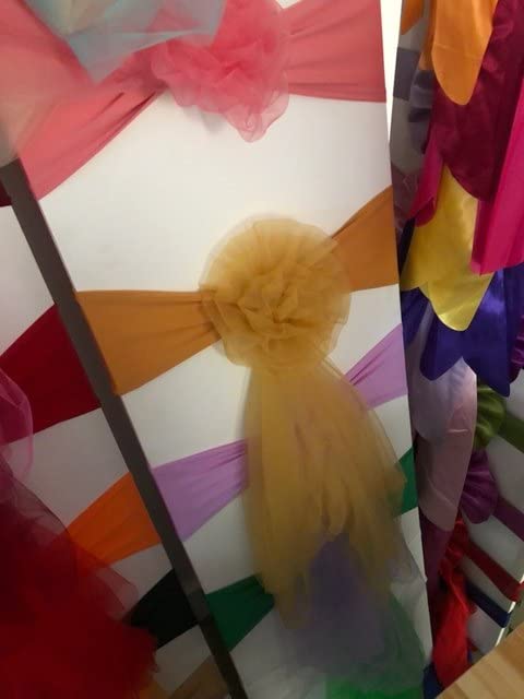 10/50 Stück Organza Stuhl Schärpen Elastische Stuhl Rückenlehne Blume Fliege Hochzeit Stuhl Knoten für Hochzeit Party Dekoration