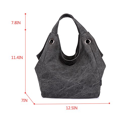 Good Bag Women's Canvas Purse Vintage Shoulder Handbags Large Canvas Tote Color Gray #TOP4