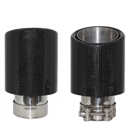 Embout échappement carbone brillant avec sertissage universel robuste inox