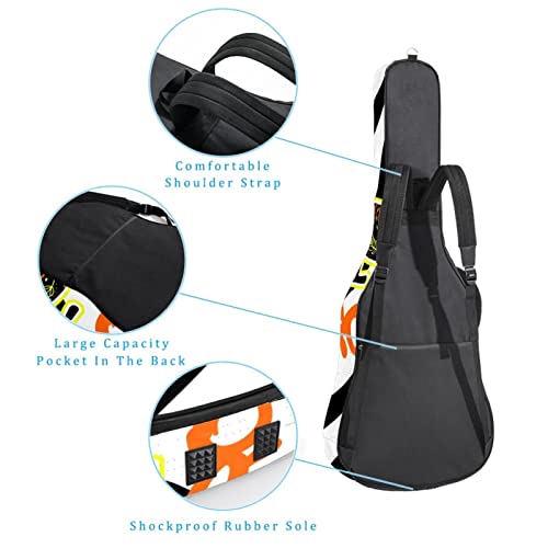 Housse imperméable pour guitare acoustique avec double bandoulière et poche Motif lignes, Multicolore 09, 42.9×16.9×4.7… - Les Beatles, Paul McCartney, John Lennon, RIngo Starr, George Harrison Housse imperméable pour guitare acoustique avec double bandoulière et poche Motif lignes, Multicolore 09, 42.9x16.9x4.7… – Image 4
