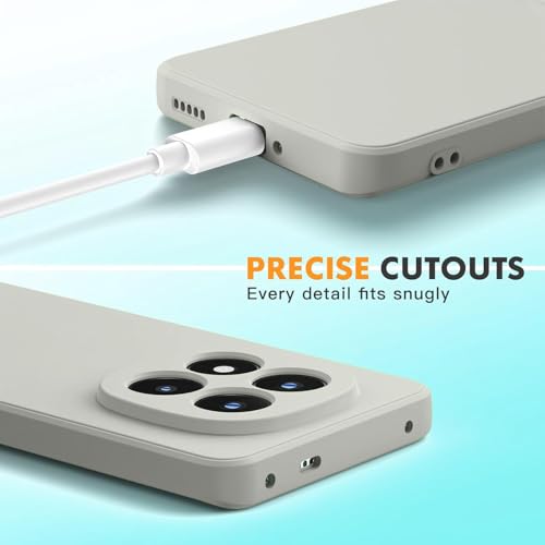 Image of DIZORO Compatible with Mi Redmi Note 15 Pro 5G Back Cover with Upgraded Square Edges for Camera Protection Shockproof Flexible Matte Liquid Silicone Mobile Phone Case - Stone