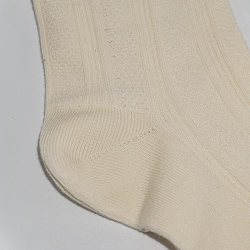 Image of 3 Pairs Crew Socks Lightweight Undyed Cotton Blend Socks for Women Girls, 5-8
