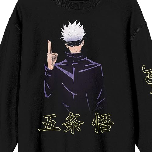 Bioworld Jujutsu Kaisen Saturo Goju Crew Neck Long Sleeve Black Adult Sweatshirt2