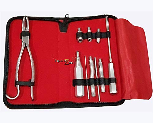 Equinez Tools Equine Burgess Set – 11 PCS Hand Crafted Stainless Steel Horse Dental Extraction Kit – Veterinary Instruments for Large Animal Oral Care – Premium Quality Carry Case Included