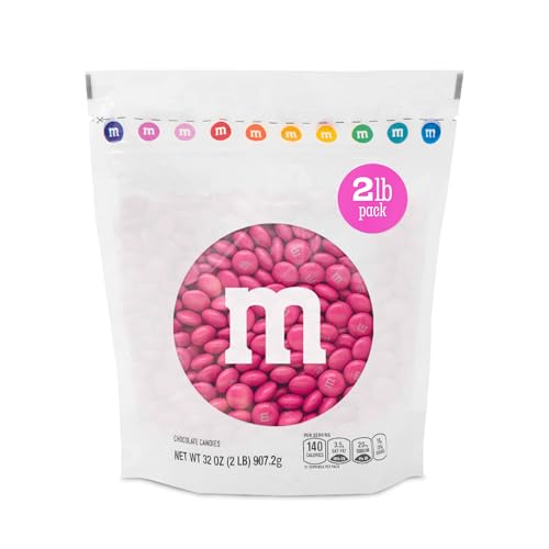 M&M'S WORLD Dark Pink Milk Chocolate Candy – 2lb Bulk