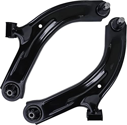 Image of Detroit Axle - 4pc Front End Control Arms Kit for 09-14 Nissan Cube, 07-12 Versa, 2 Lower Control Arms w /Ball Joint 2 Outer Tie Rods 2009 2010 2011 2012 Replacement