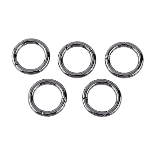 Socobeta 5 STÜCKE Runde Feder Karabinerhaken Verschluss Karabiner Zinklegierung Runde Karabiner Schlüsselanhänger Schnalle