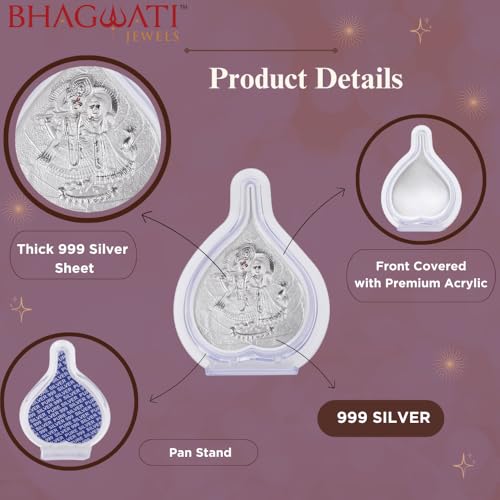 Image of 999 Pure Silver Radhakrishna Paan Stand | Pooja Pan for Home Temple, Office & Hall Decor | Luxury Spiritual & Corporate Gift | Tabletop 4.25 inch x 3 inch inch