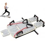 Reformer De Pilates para Entrenamiento En Casa, Tabla De Pilates Plegable Multiusos, Plataforma De Madera De Arce Y Rieles De Acero De Alta Resistencia, Tabla Deslizante De Pilates Gray