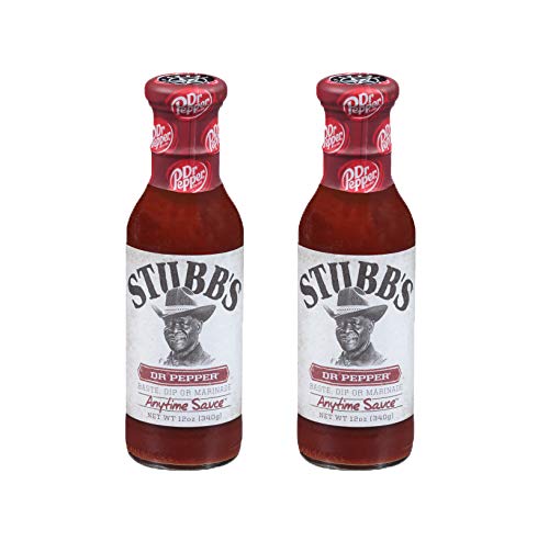 Stubbs DR PEPPER Dip or Marinade Anytime Sauce, 12 Oz (Pack of 2)