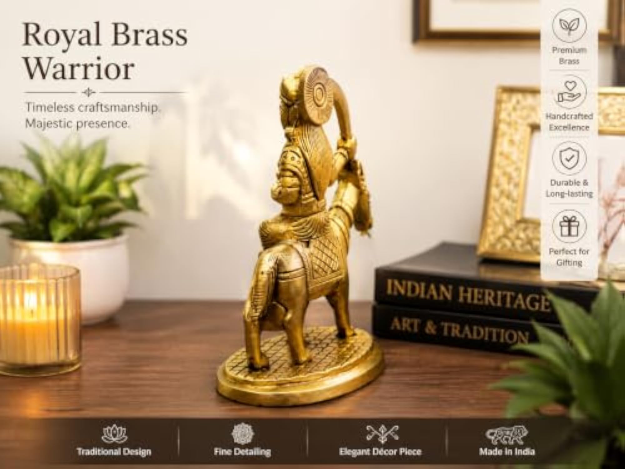 Sheetla MATA Brass Religious Idol with Heavy Base, 4.5 inch