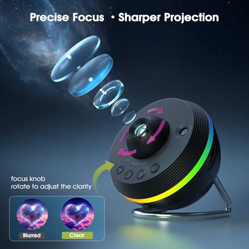 Image of L LOHAS LED Galaxy Projector, Star Projector Planetarium Night Light | 13 in 1 HD Space Night Light Projector with Light Strip Meteor for Kids Bedroom Birthday Christmas Gift