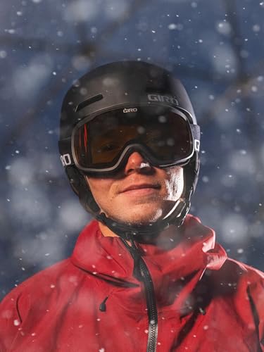 Image of Giro Roam Ski Goggles - Snowboard Goggles for Men, Women & Youth - Black Wordmark Strap with Amber Scarlet /Yellow Lenses
