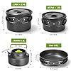 Odoland 29pcs Camping Cookware Mess Kit, Non-Stick Lightweight Pots Pan Kettle, Collapsible Water Container and Bucket, Stainless Steel Cups Plates Forks Knives Spoons for Outdoor Backpacking Picnic #2