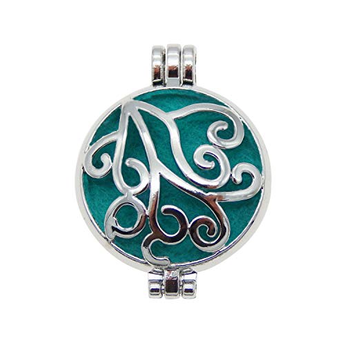 6 PCS Mixed Silver Round Aromatherapy Necklace Pendant Locket Essential Oil Diffuser Necklace Charms - Image 6