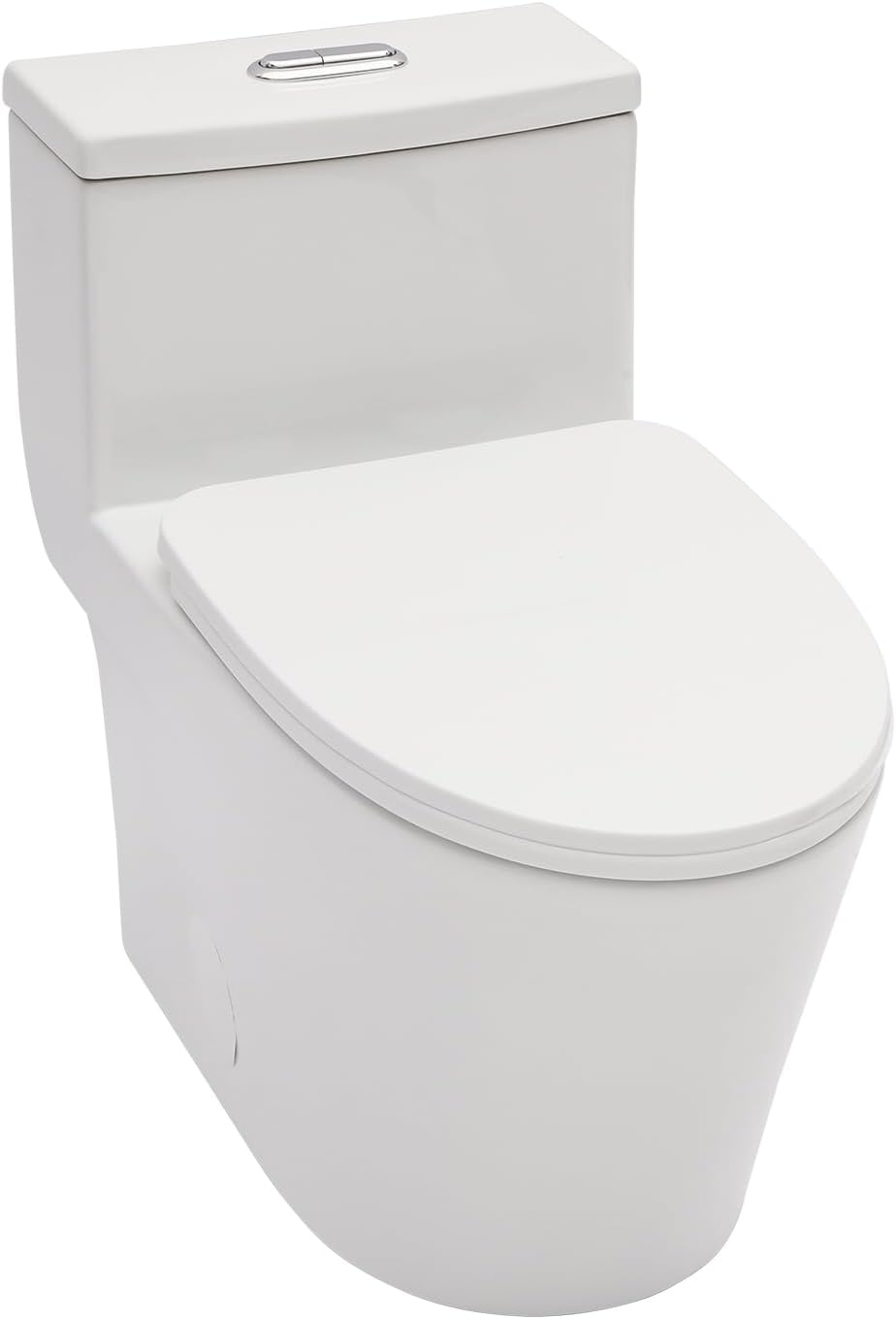 Compact One Piece Elongated Skirted Toilet with Top Dual Flush, ADA Comfort Chair Height 16", High Efficiency 0.8/1.28 GPF, Soft Close Seat, Standard 12'' Rough-In, White Toilet for Bathrooms