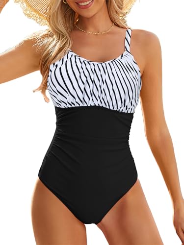 Modest One Piece Swimsuit Women Tummy Control 2025 Long Torso Slimming Bathing Suit Cute Floral Swim Suits
