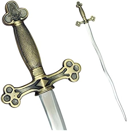 Masonic Sword - Snake Flaming Sword Square Compass with G and Golden Hilt image 5