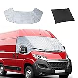 Verdickte Windschutzscheibenabdeckung für 2006-2025 Peugeot Boxer/Citroen Jumper/Fiat Ducato X250/290, Windschutzscheibenabdeckung Anti-Frost-Eisstaub-Fenster-Frontabdeckung, Sonnenschutz