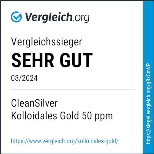 Kolloidales Gold Cleansilver 50 ppm 500ml – Reinstwasser mit Feingold