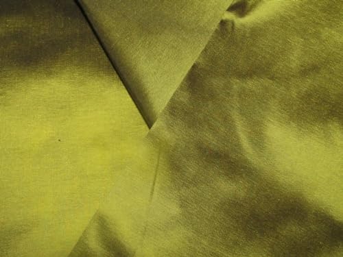 100% Pure Silk Taffeta Fabric Iridescent Yellow x Black Color 54" Wide TAF2183