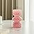 JSPYFITS Glass Hydroponic Flower Vase, 7 Inches Colored Glass Bubble Vase for Flower, Three-Layer Glass Funky Vase for Home/Office/Weddings/Party Table Flower Decor (Pink)