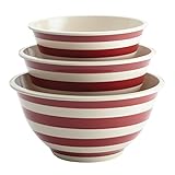 Paula Deen 46630 Pantryware Melamine Mixing Bowl Set, 3-Piece, Striped Red, Large