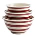 Paula Deen 46630 Pantryware Melamine Mixing Bowl Set, 3-Piece, Striped Red, Large