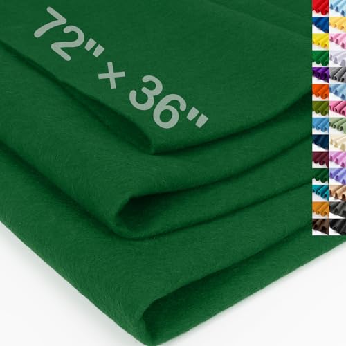 XSEINO Moss Green Large Felt Fabric 72" X 36 "(2 Square Yards), 1.4 mm Thick Soft Felt Fabric Sheet for Crafts, Green Series Colors Soft Nonwoven Fabric, Fit for Decoration, Sewing, DIY Crafts