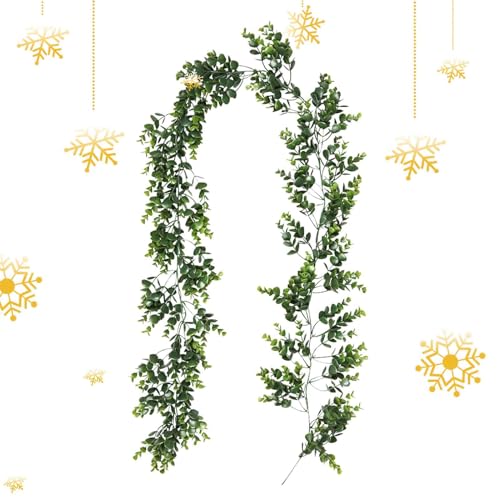 Generisk konstgjord växt konstgjord grön ranka | färgglad konstgjord krans – konstväxt dekoration ranka, för familj inomhus, utomhus, jul, nyårsafton