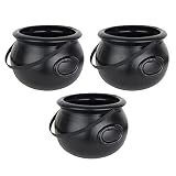 PMU Halloween Cauldron - Blow Mold Plastic Party Accessory - Candy Holder for Kids - Halloween Party