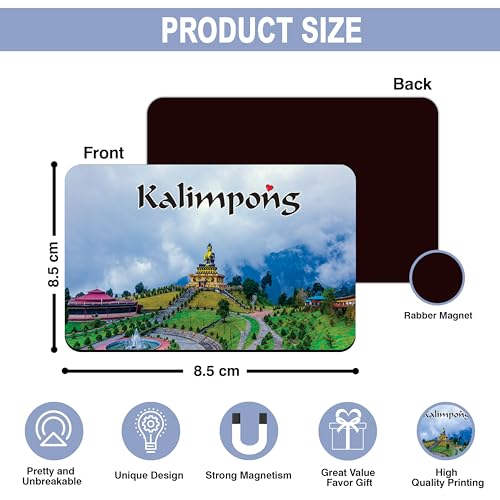 Image of Elegant Fridge Magnet with Themes |Rectangular Size Refrigerator Magnet with Magnetic Rubber Back | Pack of 1, 8.6cm X 5.4cm (Kalimpong)