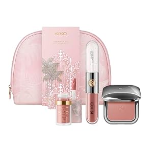 KIKO Milano Threads Of Time Lip To Cheek Make Up Kit, Make-upcadeauset: 2-in-1 lipstick en lipgloss, vloeibare blush en poederblush