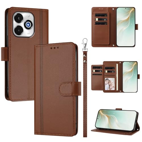 �X�}�z�P�[�X �Ή��@�� for Umidigi G100X 5G / G9X / Note 100X 5G �X�}�z�P�[�X�y�E�H���b�g�f�U�C�� �f���A���J�[�h�X���b�g �L���b�V�� �t���b�v���X�^���h �����h�~�zBrown