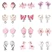 Powerking Aretes para niñas, Aretes con Clip para joyería y Aretes de Vestir de Princesa para niños, 12 Pares, Unicorn Bling