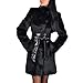 Produktbild BURFLY Frauen Wintermode Sexy Wollmantel, Pelz Nerzmantel Fuchspelzmantel Lange Kunstpelzmantel Plus GrößE Schwarz DüNner Kragen Kragen Gurt Jacke Dicke Warme Strickjacke