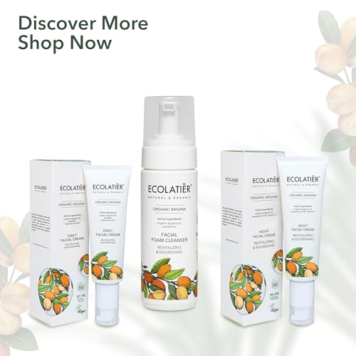 Ecolatièr Facial Foam Cleanser Revitalizing & Nourishing Organic Argan Oil – 98.6% Natural, Vegan, Gentle Face Wash For Women, Hydrating, Anti-Aging thumb #7