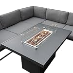 Patioco Gartenlounge-Set U-Form Grau mit Gasfeuerstelle
