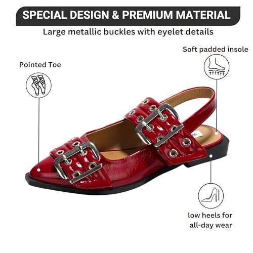 Image of Project Cloud Womens Flats - Memory Foam Flats Shoes for Women Footwear Non-Slip Rubber Sole Womens Sandals - Perfect Sandals for Women 2025 (Katharyn, Burgandy, 6)