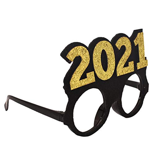 Amosfun 2021 Ã“culos de Glitter Ano Novo Ã“culos de Festa de Véspera Quadro Engraçado Partido Ã“culo