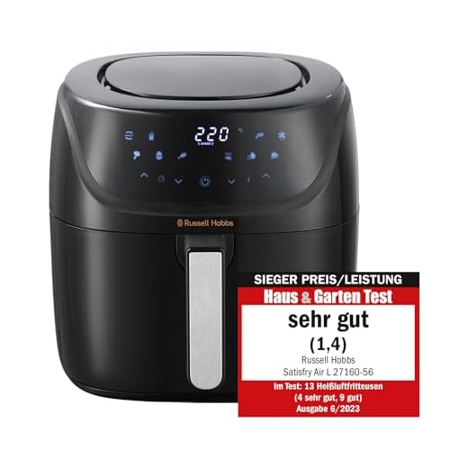 Russell Hobbs SatisFry 27160-56 Hot Air Fryer L 4L Rapid AirFryer [Very Small Casing/7 Cooking Functions/10 Programmes] Dishwasher Safe, Max 220°C, Fryer without Oil, Grilling, Baking, Roasting etc