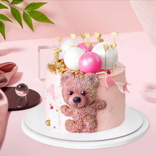 BOUBONI 48 Pcs Balls Cake Topper Decorations Balloon Cupcake Toppers Foam Cake Topper Balls Cake Balls Decorations for Birthday Party Wedding Anniversary Cake Decorating (Rose Red, Pink, White, Gold) by BOUBONI - Used condition - Image 3