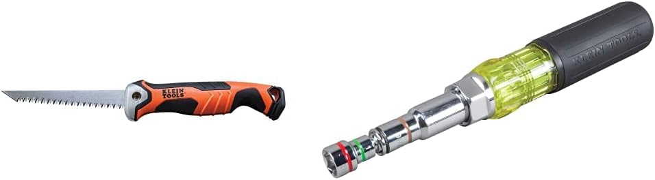 منشار كهربائي قابل للطي من Klein Tools ومجموعة مفكات صواميل مغناطيسية 7 في 1