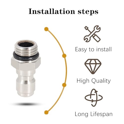 4 PCS 1/4'' Quick Release Connector Professional Pressure Washer Sprayer Fittings M22-14mm Male Thread Hose Connector Snow Foam Lance Bottle for Garden Hose Tap Connector - Image 3