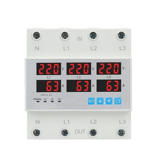 Protecteur de surtension triphasé 3P N 100A AC220V 380V avec tension réglable numérique