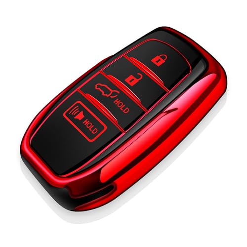 Coque clé Toyota évite les rayures et l'usure du boîtier transparent rouge souple pour bZ4X