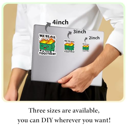 Image of 3PCS This Little Light of Mine I'm Gonna Let It Shine Sticker, 2 inch Funny Dumpster Fire Meme Decor Sticker, Waterproof Vinyl Dumpster Decal for Car Window Bumper Laptop Phone (2x2)