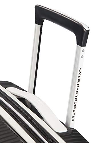 American Tourister Soundbox Spinner Maleta de mano S (55 cm, 41 L), Negro (Black/White)