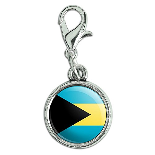 Antiqued Bracelet Pendant Charm with Lobster, Bahamas National Country Flag by GRAPHICS & MORE - Used condition - US$8.79